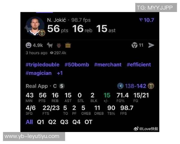 约基奇轻松砍下三双数据8次出手贡献14分14板15助3断表现抢眼